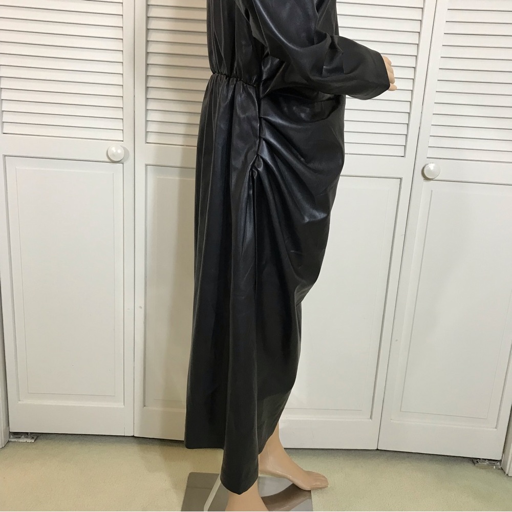 NWT Eloquii Faux Leather Dress With High Slit Size 18 - Picture 13 of 16